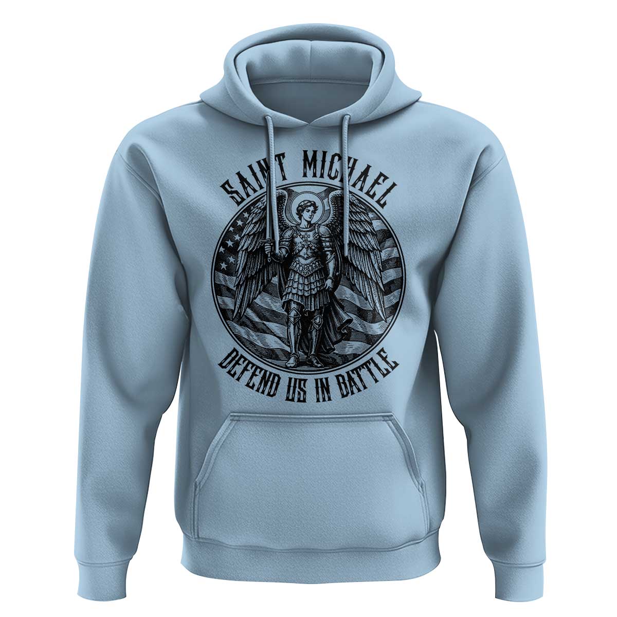 Saint Michael Defend Us In Battle Hoodie American Flag Patriotic