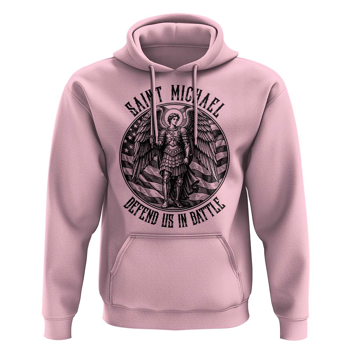 Saint Michael Defend Us In Battle Hoodie American Flag Patriotic