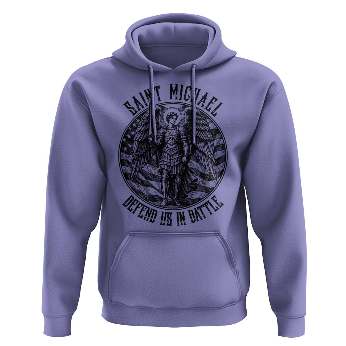 Saint Michael Defend Us In Battle Hoodie American Flag Patriotic