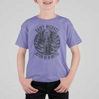 Saint Michael Defend Us In Battle T Shirt For Kid American Flag Patriotic