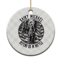 Saint Michael Defend Us In Battle Ceramic Ornament American Flag Patriotic