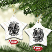 Saint Michael Defend Us In Battle Ceramic Ornament American Flag Patriotic