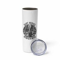Saint Michael Defend Us In Battle Skinny Tumbler American Flag Patriotic
