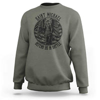 Saint Michael Defend Us In Battle Sweatshirt American Flag Patriotic