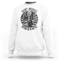 Saint Michael Defend Us In Battle Sweatshirt American Flag Patriotic