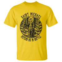 Saint Michael Defend Us In Battle T Shirt American Flag Patriotic
