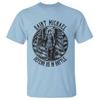 Saint Michael Defend Us In Battle T Shirt American Flag Patriotic