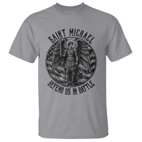 Saint Michael Defend Us In Battle T Shirt American Flag Patriotic