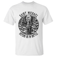 Saint Michael Defend Us In Battle T Shirt American Flag Patriotic