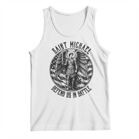 Saint Michael Defend Us In Battle Tank Top American Flag Patriotic