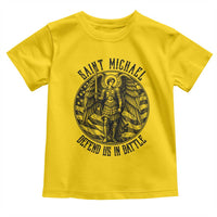 Saint Michael Defend Us In Battle Toddler T Shirt American Flag Patriotic