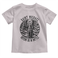 Saint Michael Defend Us In Battle Toddler T Shirt American Flag Patriotic