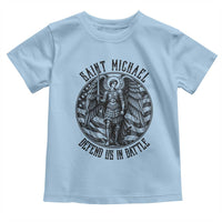 Saint Michael Defend Us In Battle Toddler T Shirt American Flag Patriotic