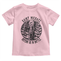 Saint Michael Defend Us In Battle Toddler T Shirt American Flag Patriotic