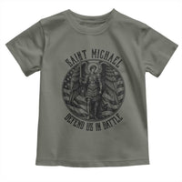 Saint Michael Defend Us In Battle Toddler T Shirt American Flag Patriotic
