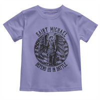 Saint Michael Defend Us In Battle Toddler T Shirt American Flag Patriotic