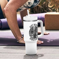Saint Michael Defend Us In Battle Tumbler With Handle American Flag Patriotic
