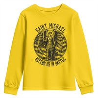 Saint Michael Defend Us In Battle Youth Sweatshirt American Flag Patriotic