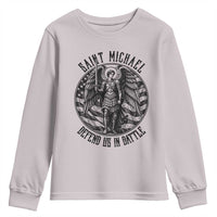 Saint Michael Defend Us In Battle Youth Sweatshirt American Flag Patriotic