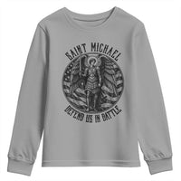 Saint Michael Defend Us In Battle Youth Sweatshirt American Flag Patriotic