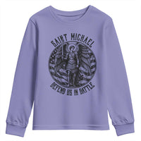 Saint Michael Defend Us In Battle Youth Sweatshirt American Flag Patriotic