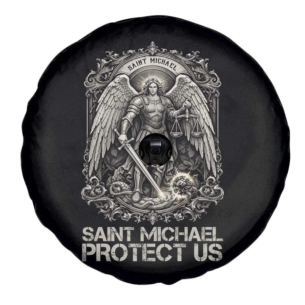 St Michael The Archangel Protect Us Spare Tire Cover Christian Faith Gift