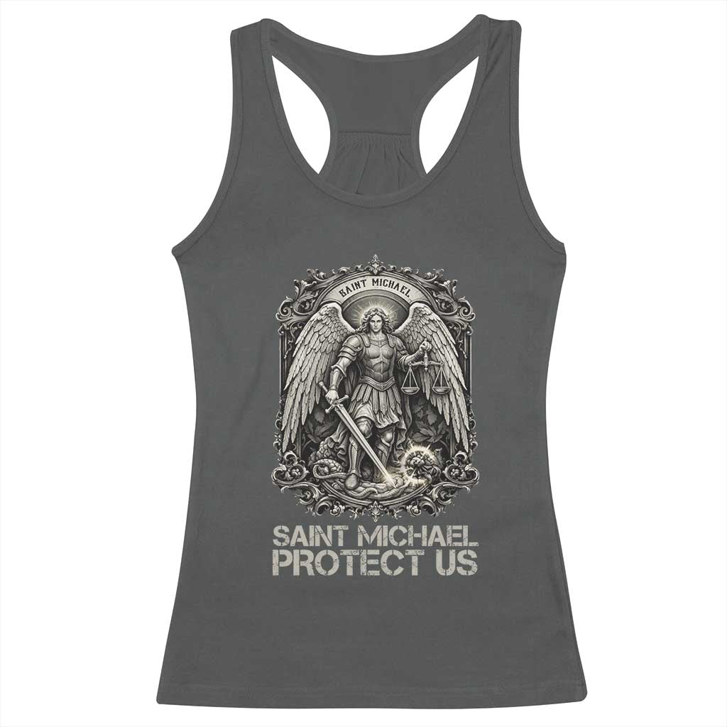 St Michael The Archangel Protect Us Racerback Tank Top Christian Faith Gift