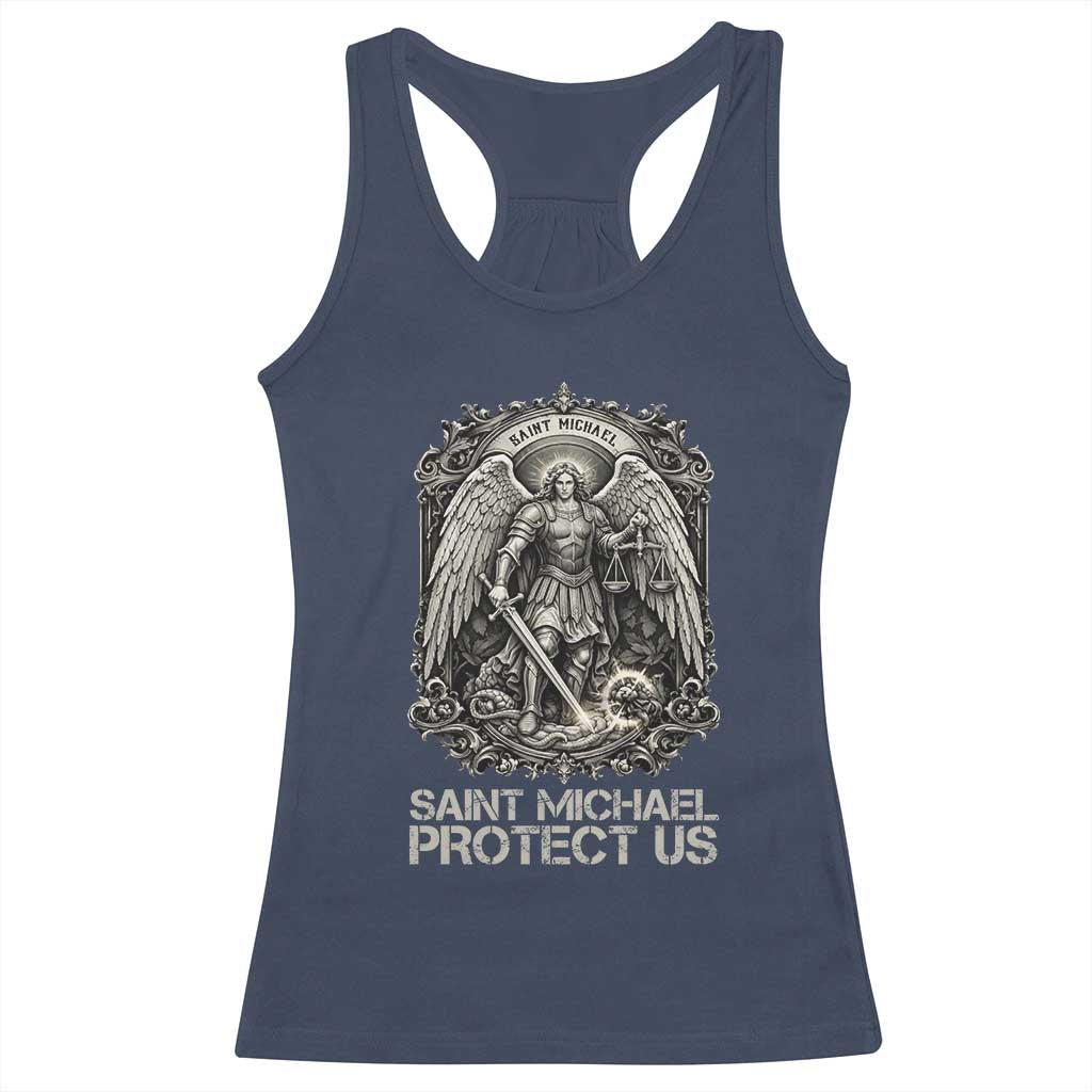 St Michael The Archangel Protect Us Racerback Tank Top Christian Faith Gift