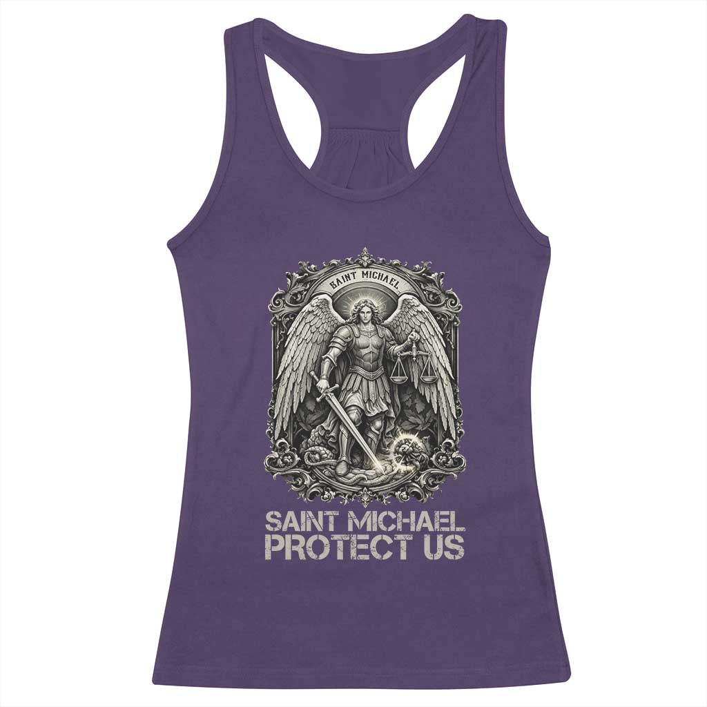 St Michael The Archangel Protect Us Racerback Tank Top Christian Faith Gift