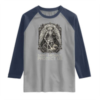 St Michael The Archangel Protect Us Raglan Shirt Christian Faith Gift
