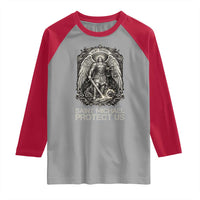 St Michael The Archangel Protect Us Raglan Shirt Christian Faith Gift