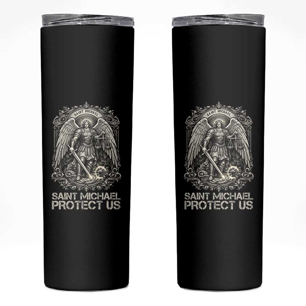 St Michael The Archangel Protect Us Skinny Tumbler Christian Faith Gift