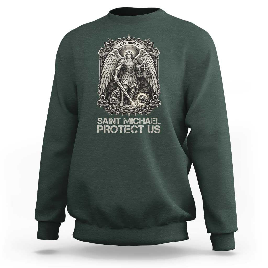 St Michael The Archangel Protect Us Sweatshirt Christian Faith Gift