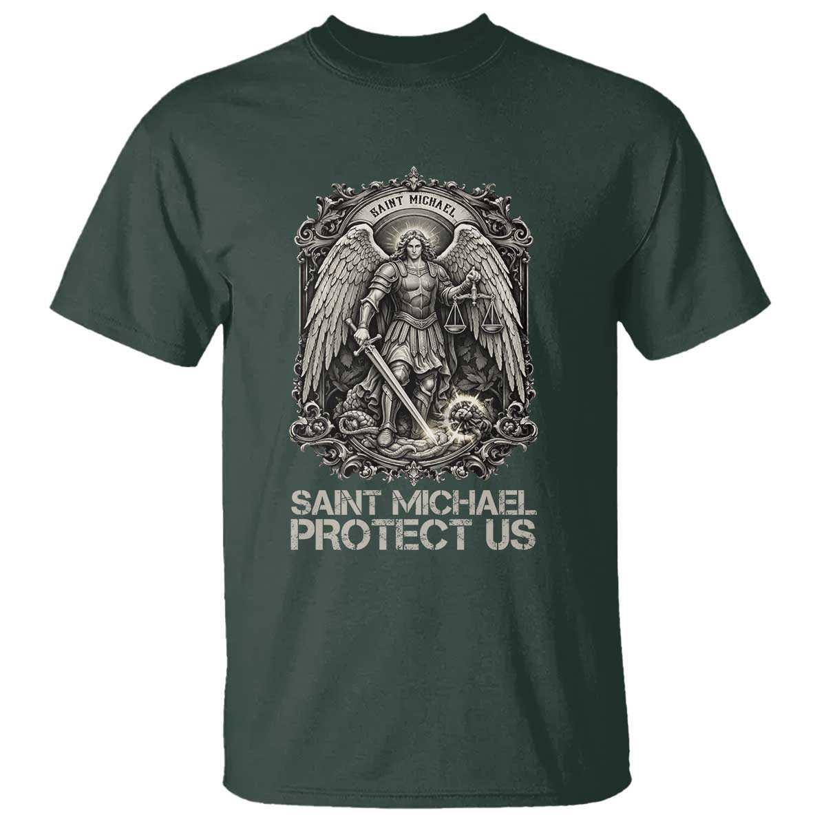 St Michael The Archangel Protect Us T Shirt Christian Faith Gift
