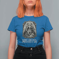 St Michael The Archangel Protect Us T Shirt For Women Christian Faith Gift