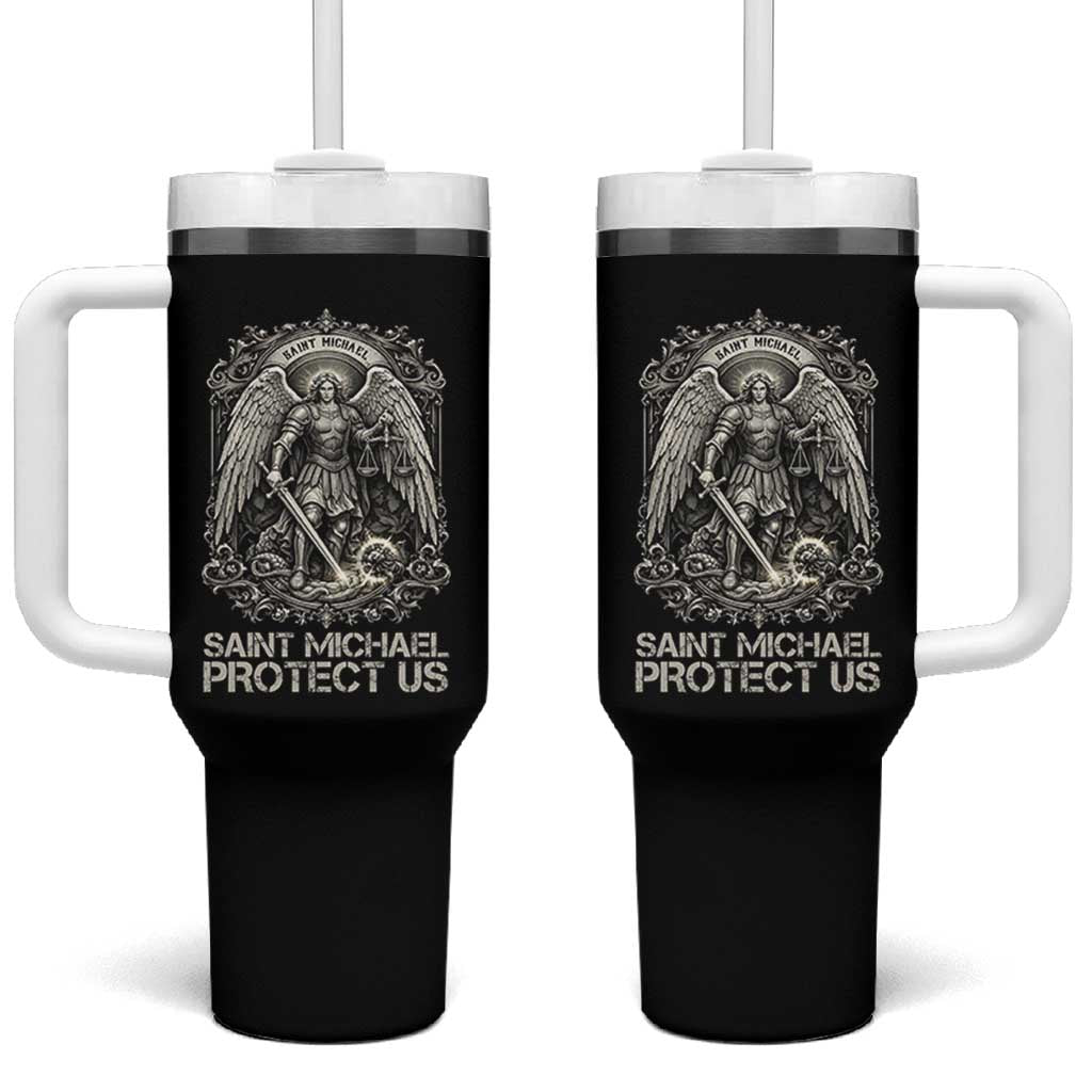 St Michael The Archangel Protect Us Tumbler With Handle Christian Faith Gift