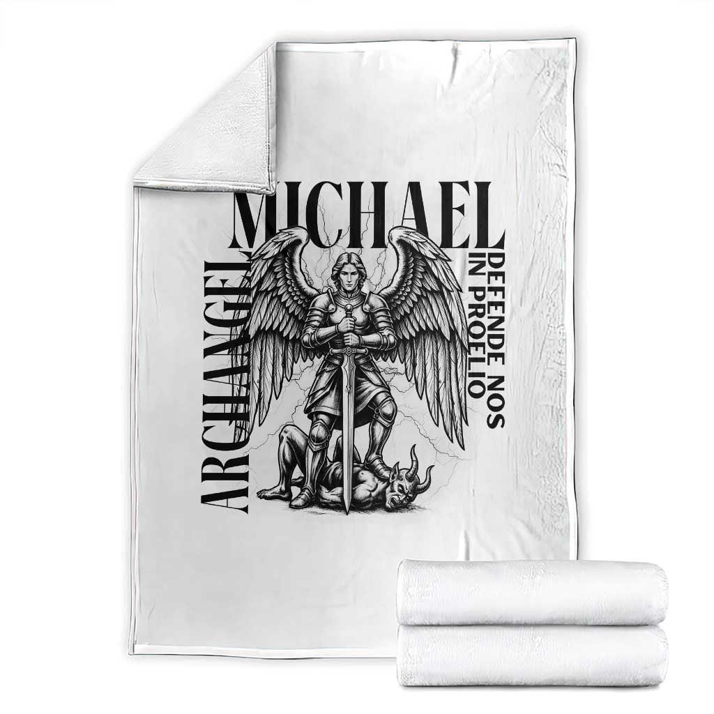 Saint Michael Archangel Defende Nos In Proelio Throw Blanket Christian Faith Gift