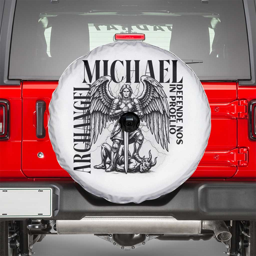 Saint Michael Archangel Defende Nos In Proelio Spare Tire Cover Christian Faith Gift