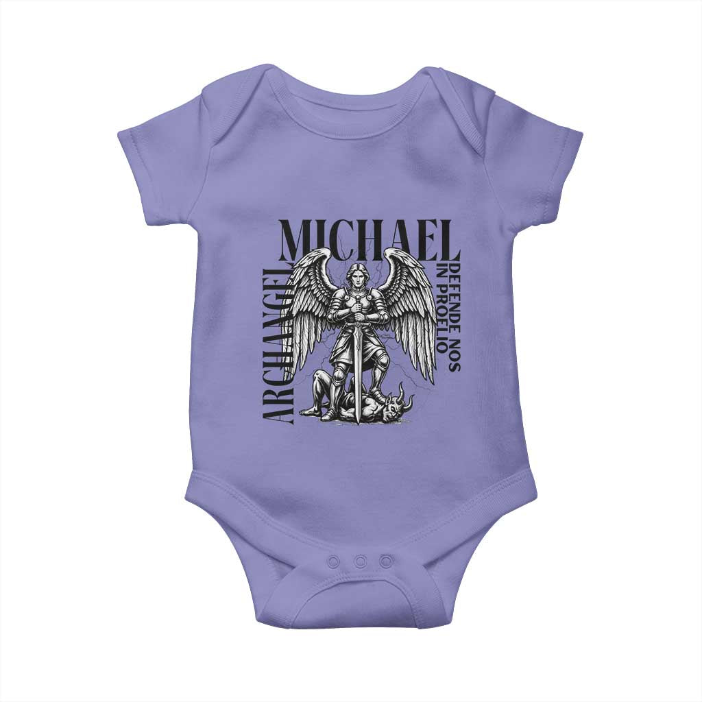 Saint Michael Archangel Defende Nos In Proelio Baby Onesie Christian Faith Gift