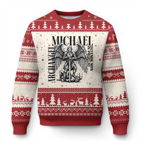 Saint Michael Archangel Defende Nos In Proelio Ugly Christmas Sweater Christian Faith Gift