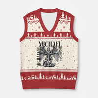 Saint Michael Archangel Defende Nos In Proelio V-Neck Knit Sweater Vest Christian Faith Gift