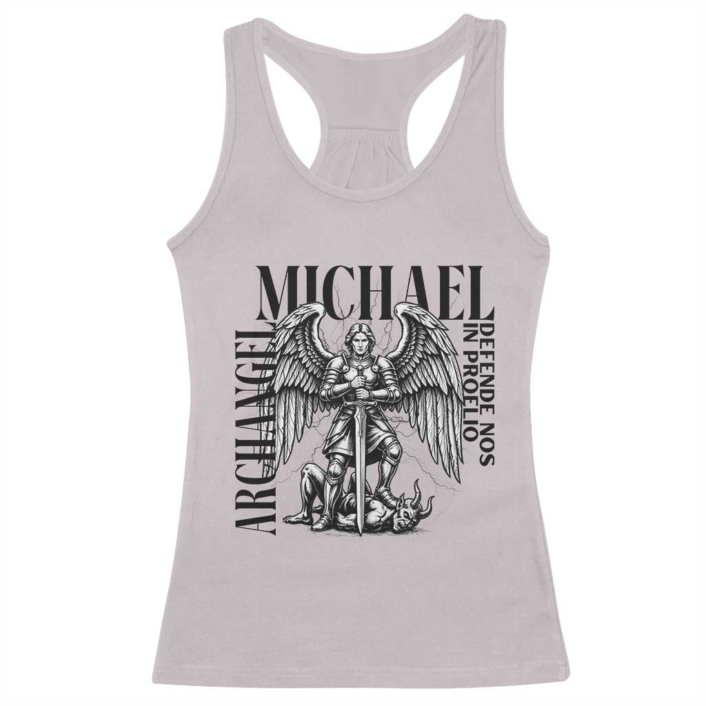 Saint Michael Archangel Defende Nos In Proelio Racerback Tank Top Christian Faith Gift