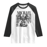 Saint Michael Archangel Defende Nos In Proelio Raglan Shirt Christian Faith Gift