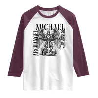 Saint Michael Archangel Defende Nos In Proelio Raglan Shirt Christian Faith Gift