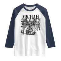 Saint Michael Archangel Defende Nos In Proelio Raglan Shirt Christian Faith Gift