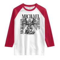 Saint Michael Archangel Defende Nos In Proelio Raglan Shirt Christian Faith Gift