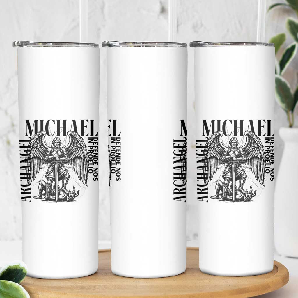 Saint Michael Archangel Defende Nos In Proelio Skinny Tumbler Christian Faith Gift