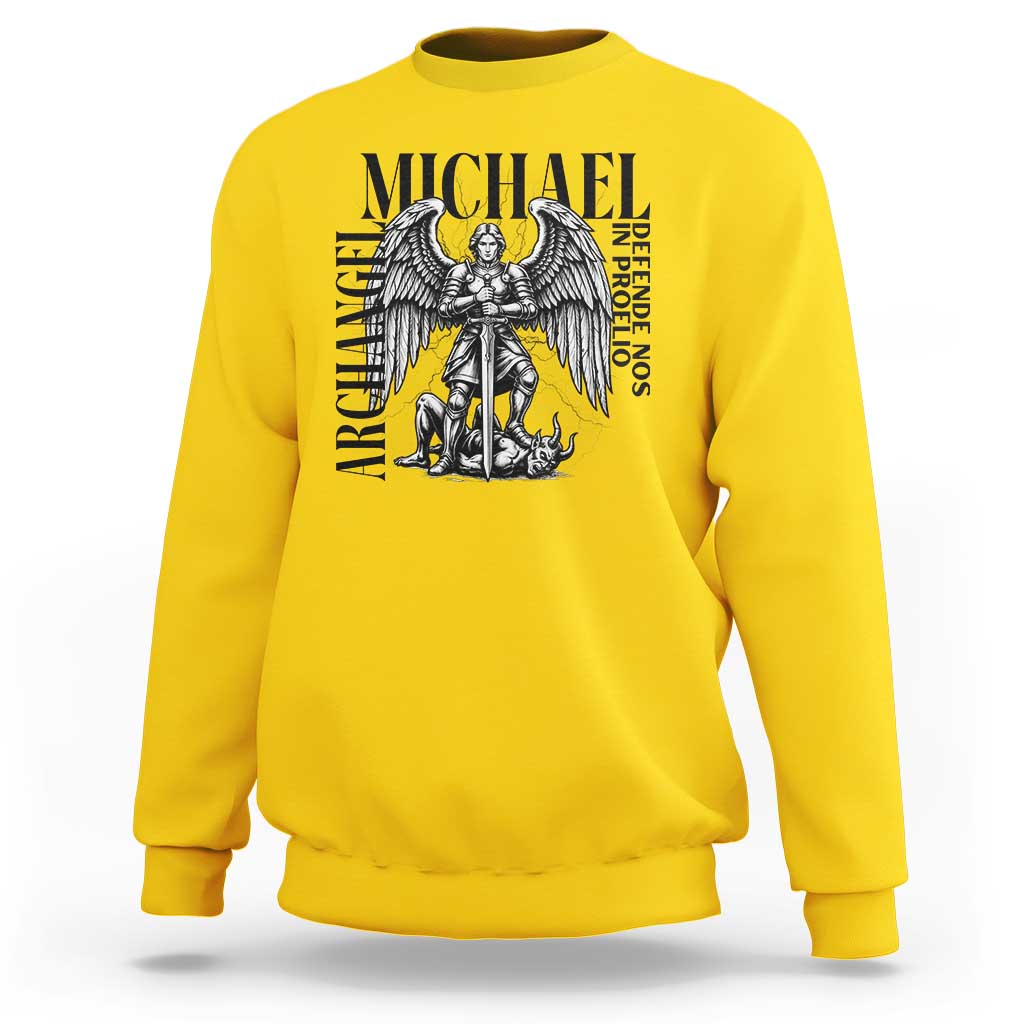 Saint Michael Archangel Defende Nos In Proelio Sweatshirt Christian Faith Gift