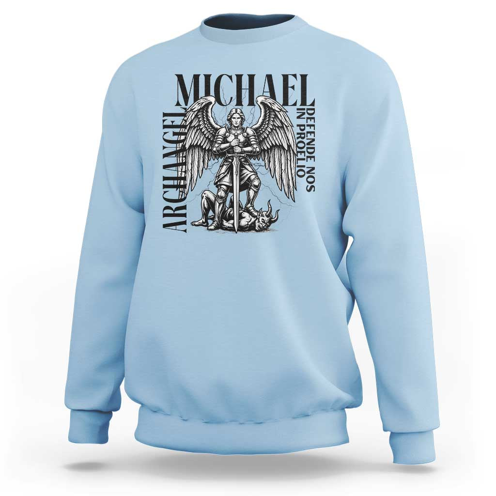 Saint Michael Archangel Defende Nos In Proelio Sweatshirt Christian Faith Gift