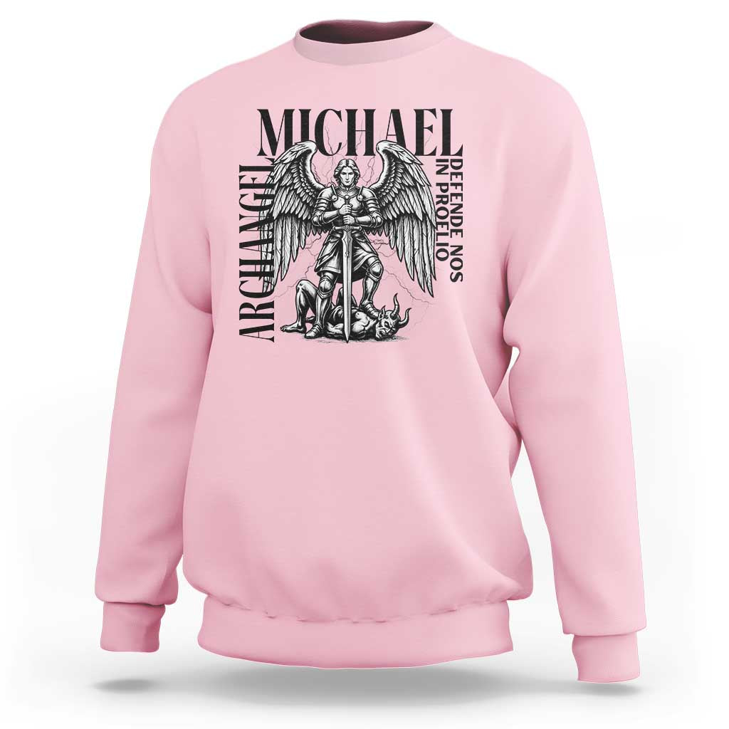 Saint Michael Archangel Defende Nos In Proelio Sweatshirt Christian Faith Gift